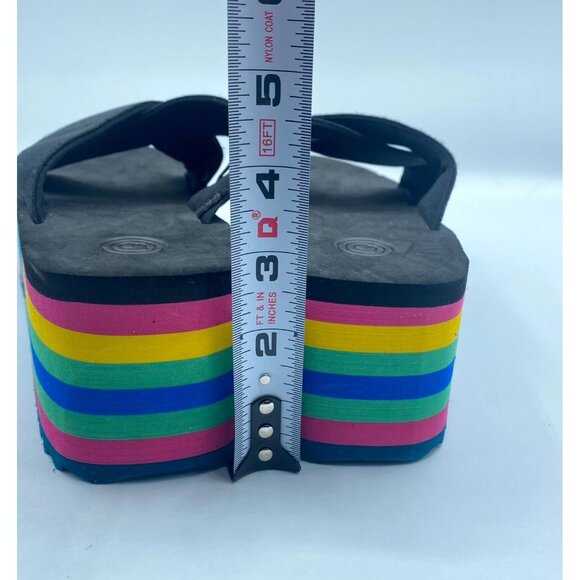 Urban Outfitters Elastic EVA Platform Sandals Sz 10 Black Multicolor NWOT - Picture 4 of 7